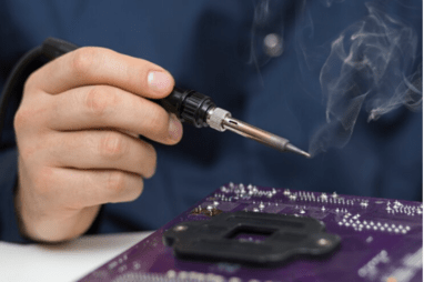 soldering iron and solder